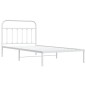 vidaXL Estructura de cama de metal con cabecero blanco 100x200 cm vidaXL Estructura de cama de metal con cabecero blanco 100x200 cm