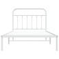 vidaXL Estructura de cama de metal con cabecero blanco 100x200 cm vidaXL Estructura de cama de metal con cabecero blanco 100x200 cm