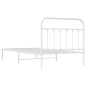 vidaXL Estructura de cama de metal con cabecero blanco 100x200 cm vidaXL Estructura de cama de metal con cabecero blanco 100x200 cm