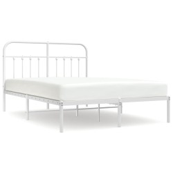 vidaXL Estructura de cama de metal con cabecero blanca 150x200 cm