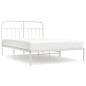 vidaXL Estructura de cama de metal con cabecero blanca 150x200 cm vidaXL Estructura de cama de metal con cabecero blanca 150x200 cm