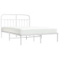 vidaXL Estructura de cama de metal con cabecero blanca 150x200 cm vidaXL Estructura de cama de metal con cabecero blanca 150x200 cm