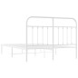 vidaXL Estructura de cama de metal con cabecero blanca 150x200 cm vidaXL Estructura de cama de metal con cabecero blanca 150x200 cm
