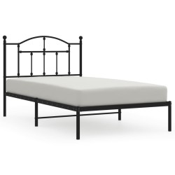 vidaXL Estructura de cama con cabecero metal negro 100x190 cm
