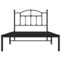 vidaXL Estructura de cama con cabecero metal negro 100x190 cm vidaXL Estructura de cama con cabecero metal negro 100x190 cm