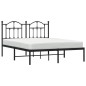 vidaXL Estructura de cama con cabecero metal negro 135x190 cm vidaXL Estructura de cama con cabecero metal negro 135x190 cm
