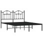 vidaXL Estructura de cama con cabecero metal negro 135x190 cm vidaXL Estructura de cama con cabecero metal negro 135x190 cm