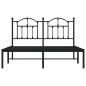 vidaXL Estructura de cama con cabecero metal negro 135x190 cm vidaXL Estructura de cama con cabecero metal negro 135x190 cm