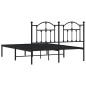 vidaXL Estructura de cama con cabecero metal negro 135x190 cm vidaXL Estructura de cama con cabecero metal negro 135x190 cm