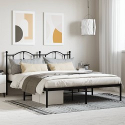 vidaXL Estructura de cama con cabecero metal negro 183x213 cm