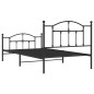 vidaXL Estructura de cama con cabecero y estribo metal negro 100x200cm vidaXL Estructura de cama con cabecero y estribo metal negro 100x200cm