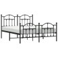 vidaXL Estructura de cama cabecero y pie de cama metal negro 150x200cm vidaXL Estructura de cama cabecero y pie de cama metal negro 150x200cm