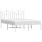 vidaXL Estructura de cama de metal con cabecero blanca 150x200 cm vidaXL Estructura de cama de metal con cabecero blanca 150x200 cm