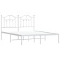 vidaXL Estructura de cama de metal con cabecero blanca 150x200 cm vidaXL Estructura de cama de metal con cabecero blanca 150x200 cm