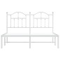 vidaXL Estructura de cama de metal con cabecero blanca 150x200 cm vidaXL Estructura de cama de metal con cabecero blanca 150x200 cm