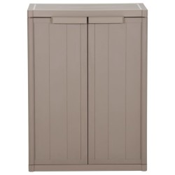 vidaXL Armario almacenaje de jardín PP apariencia madera 65x45x88 cm