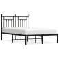 vidaXL Estructura de cama con cabecero metal negro 135x190 cm vidaXL Estructura de cama con cabecero metal negro 135x190 cm