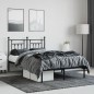 vidaXL Estructura de cama con cabecero metal negro 135x190 cm vidaXL Estructura de cama con cabecero metal negro 135x190 cm