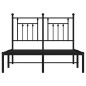 vidaXL Estructura de cama con cabecero metal negro 135x190 cm vidaXL Estructura de cama con cabecero metal negro 135x190 cm