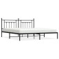 vidaXL Estructura de cama con cabecero metal negro 193x203 cm vidaXL Estructura de cama con cabecero metal negro 193x203 cm