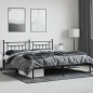 vidaXL Estructura de cama con cabecero metal negro 193x203 cm vidaXL Estructura de cama con cabecero metal negro 193x203 cm