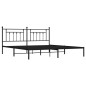 vidaXL Estructura de cama con cabecero metal negro 193x203 cm vidaXL Estructura de cama con cabecero metal negro 193x203 cm