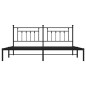 vidaXL Estructura de cama con cabecero metal negro 193x203 cm vidaXL Estructura de cama con cabecero metal negro 193x203 cm