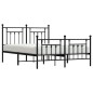 vidaXL Estructura de cama cabecero y pie de cama metal negro 150x200cm