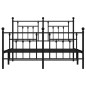 vidaXL Estructura de cama cabecero y pie de cama metal negro 150x200cm