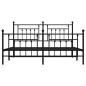 vidaXL Estructura de cama cabecero y pie de cama metal negro 183x213cm vidaXL Estructura de cama cabecero y pie de cama metal negro 183x213cm