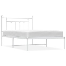 vidaXL Estructura de cama de metal con cabecero blanco 100x200 cm