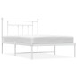 vidaXL Estructura de cama de metal con cabecero blanco 100x200 cm