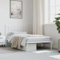 vidaXL Estructura de cama de metal con cabecero blanco 100x200 cm