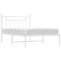 vidaXL Estructura de cama de metal con cabecero blanco 100x200 cm