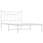 vidaXL Estructura de cama de metal con cabecero blanco 100x200 cm