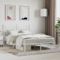 vidaXL Estructura de cama de metal con cabecero blanca 150x200 cm vidaXL Estructura de cama de metal con cabecero blanca 150x200 cm