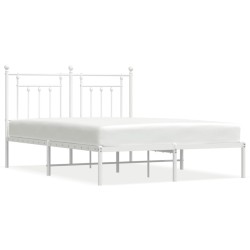 vidaXL Estructura de cama de metal con cabecero blanca 150x200 cm