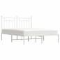 vidaXL Estructura de cama de metal con cabecero blanca 150x200 cm vidaXL Estructura de cama de metal con cabecero blanca 150x200 cm