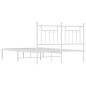 vidaXL Estructura de cama de metal con cabecero blanca 150x200 cm vidaXL Estructura de cama de metal con cabecero blanca 150x200 cm
