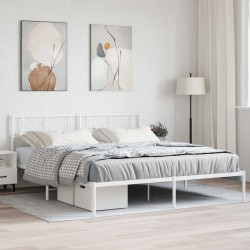 vidaXL Estructura de cama de metal con cabecero blanco 193x203 cm