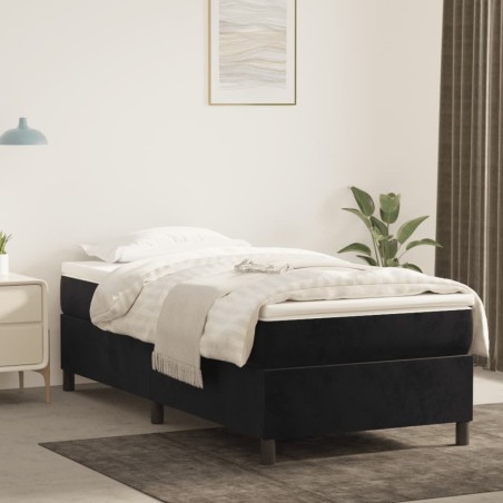 vidaXL Estructura de cama box spring terciopelo negro 90x190 cm