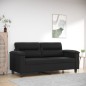 vidaXL Sofá de 2 plazas de cuero sintético negro 140 cm vidaXL Sofá de 2 plazas de cuero sintético negro 140 cm