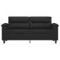 vidaXL Sofá de 2 plazas de cuero sintético negro 140 cm vidaXL Sofá de 2 plazas de cuero sintético negro 140 cm