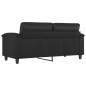 vidaXL Sofá de 2 plazas de cuero sintético negro 140 cm vidaXL Sofá de 2 plazas de cuero sintético negro 140 cm