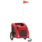vidaXL Remolque de bicicleta mascotas hierro tela Oxford rojo vidaXL Remolque de bicicleta mascotas hierro tela Oxford rojo