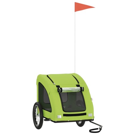 vidaXL Remolque de bicicleta mascotas hierro tela Oxford verde