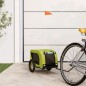 vidaXL Remolque de bicicleta mascotas hierro tela Oxford verde negro