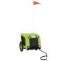 vidaXL Remolque de bicicleta mascotas hierro tela Oxford verde negro