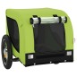 vidaXL Remolque de bicicleta mascotas hierro tela Oxford verde negro