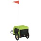 vidaXL Remolque de bicicleta mascotas hierro tela Oxford verde negro